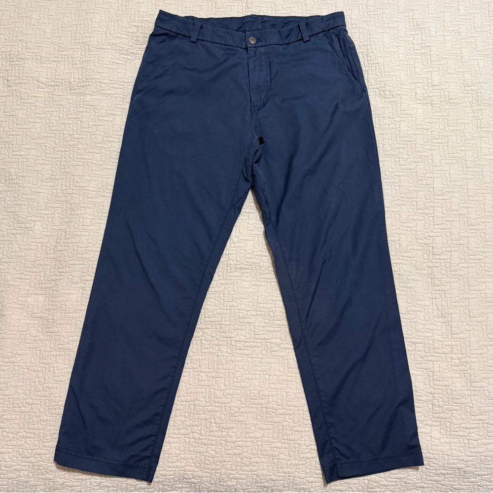 Lululemon Commission Pant Slim Warpstreme 32x27 Navy Blue Tapered Trousers Men’s